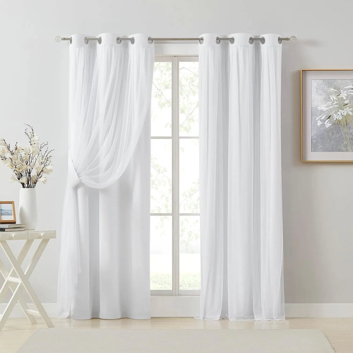 European Luxury Nordic Princess Style Double Layer Sheer Curtain, Elegant Bedroom Living Room Balcony Drapes, 1pc Cloth Window Covering, Home Textile, Home Decoration Curtain, Home Decorative Curtain