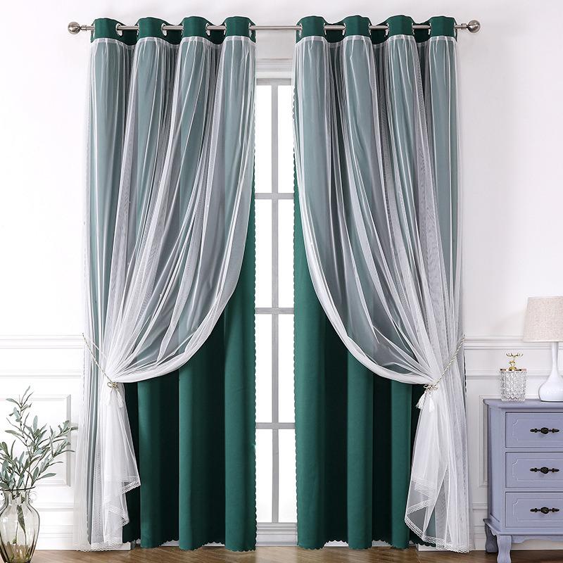 European Luxury Nordic Princess Style Double Layer Sheer Curtain, Elegant Bedroom Living Room Balcony Drapes, 1pc Cloth Window Covering, Home Textile, Home Decoration Curtain, Home Decorative Curtain