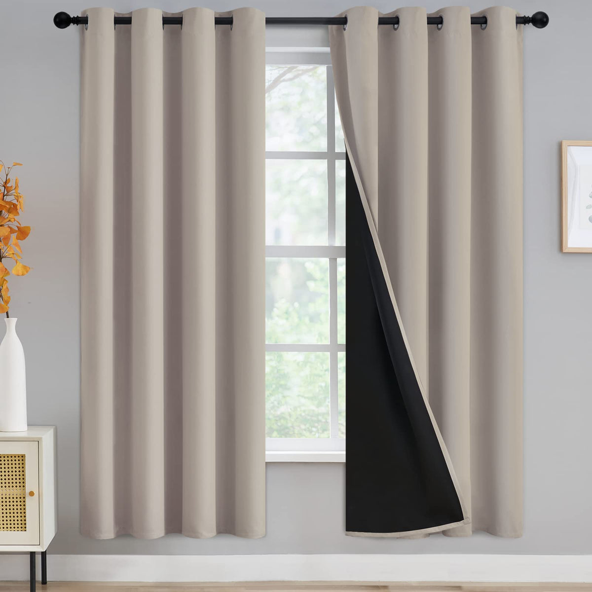 Yakamok Emerald Green Blackout Curtains 84 inches for Living Room, 52" Wide