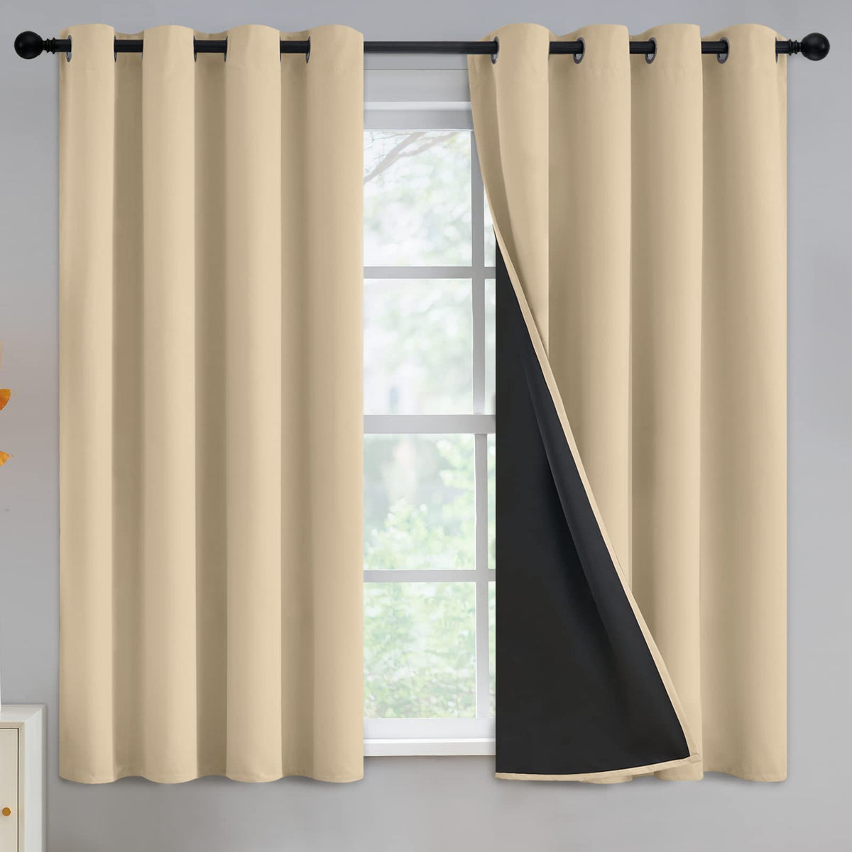 Yakamok Emerald Green Blackout Curtains 84 inches for Living Room, 52" Wide