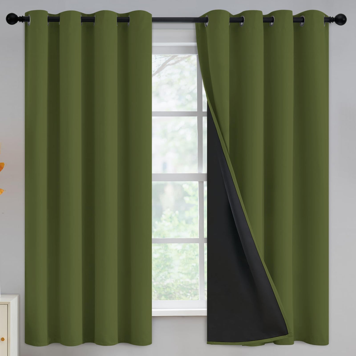Yakamok Emerald Green Blackout Curtains 84 inches for Living Room, 52" Wide