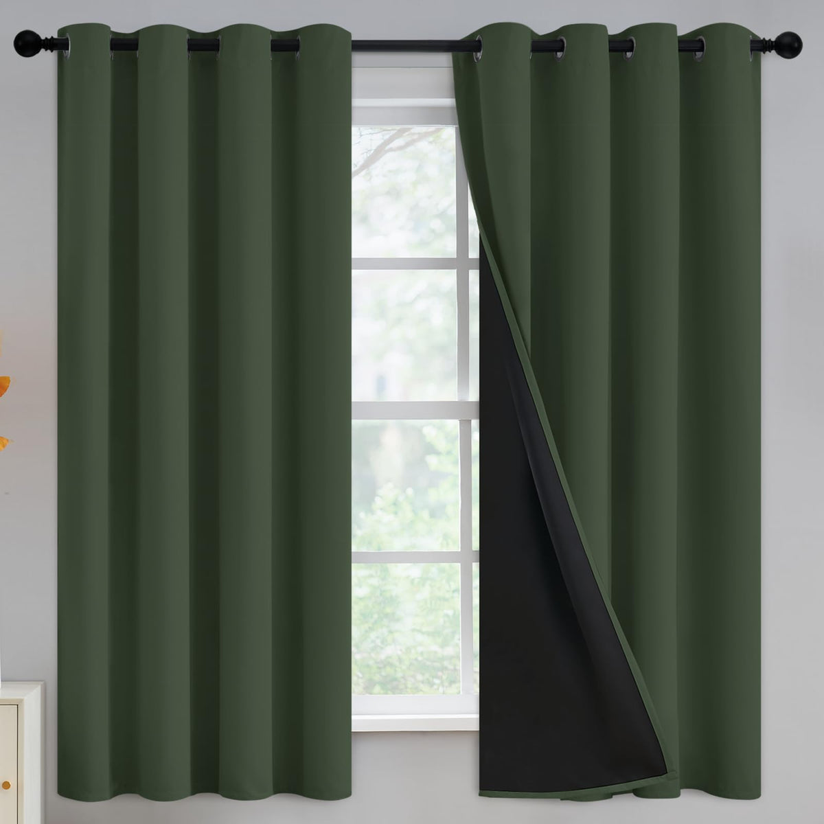 Yakamok Emerald Green Blackout Curtains 84 inches for Living Room, 52" Wide