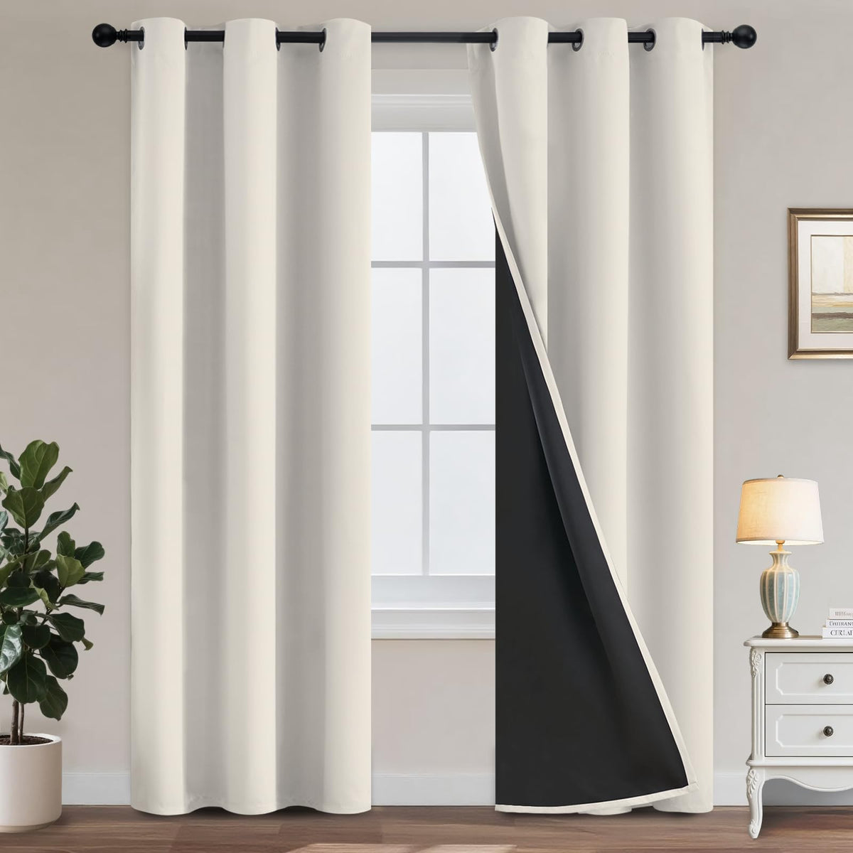 Yakamok Emerald Green Blackout Curtains 84 inches for Living Room, 52" Wide