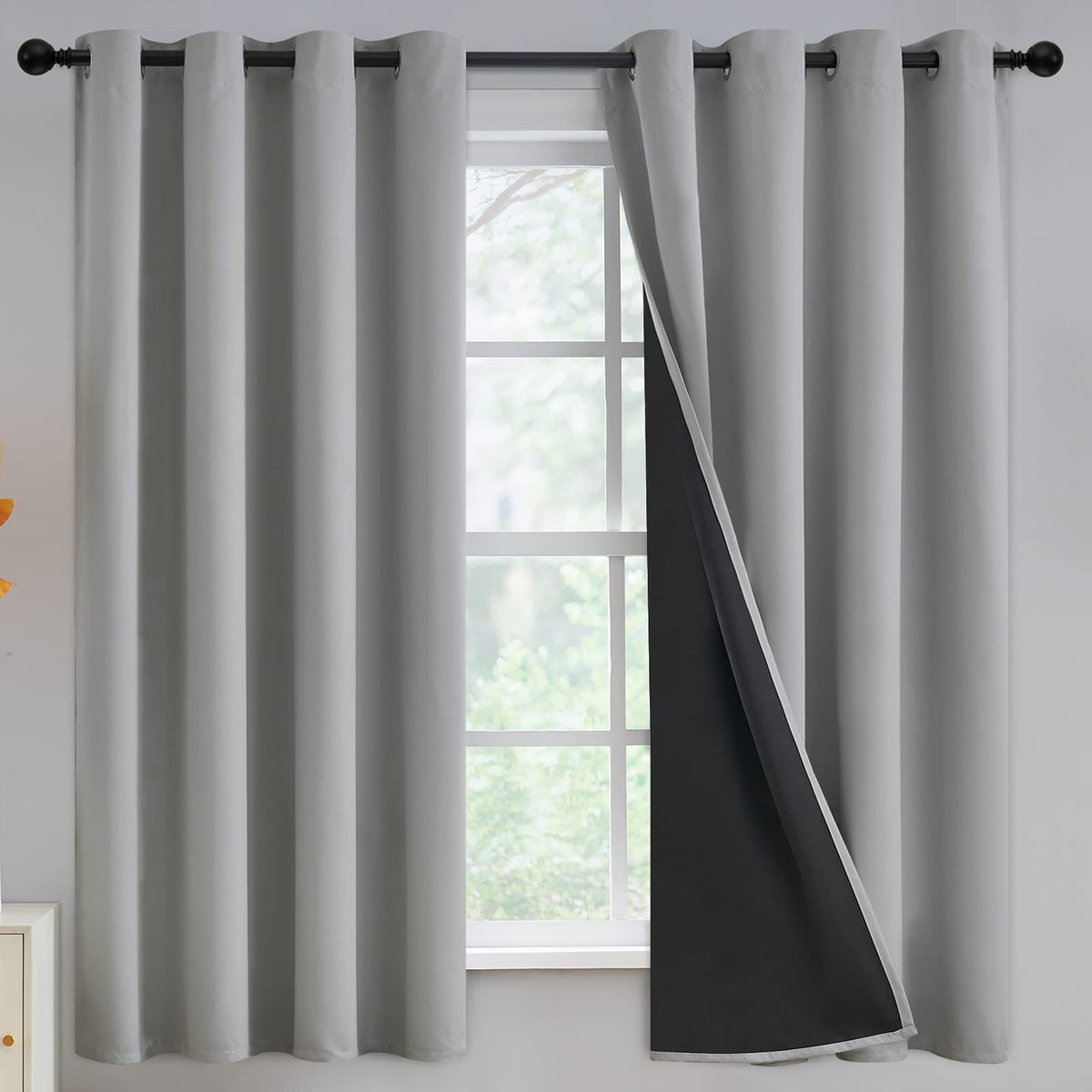 Yakamok Emerald Green Blackout Curtains 84 inches for Living Room, 52" Wide