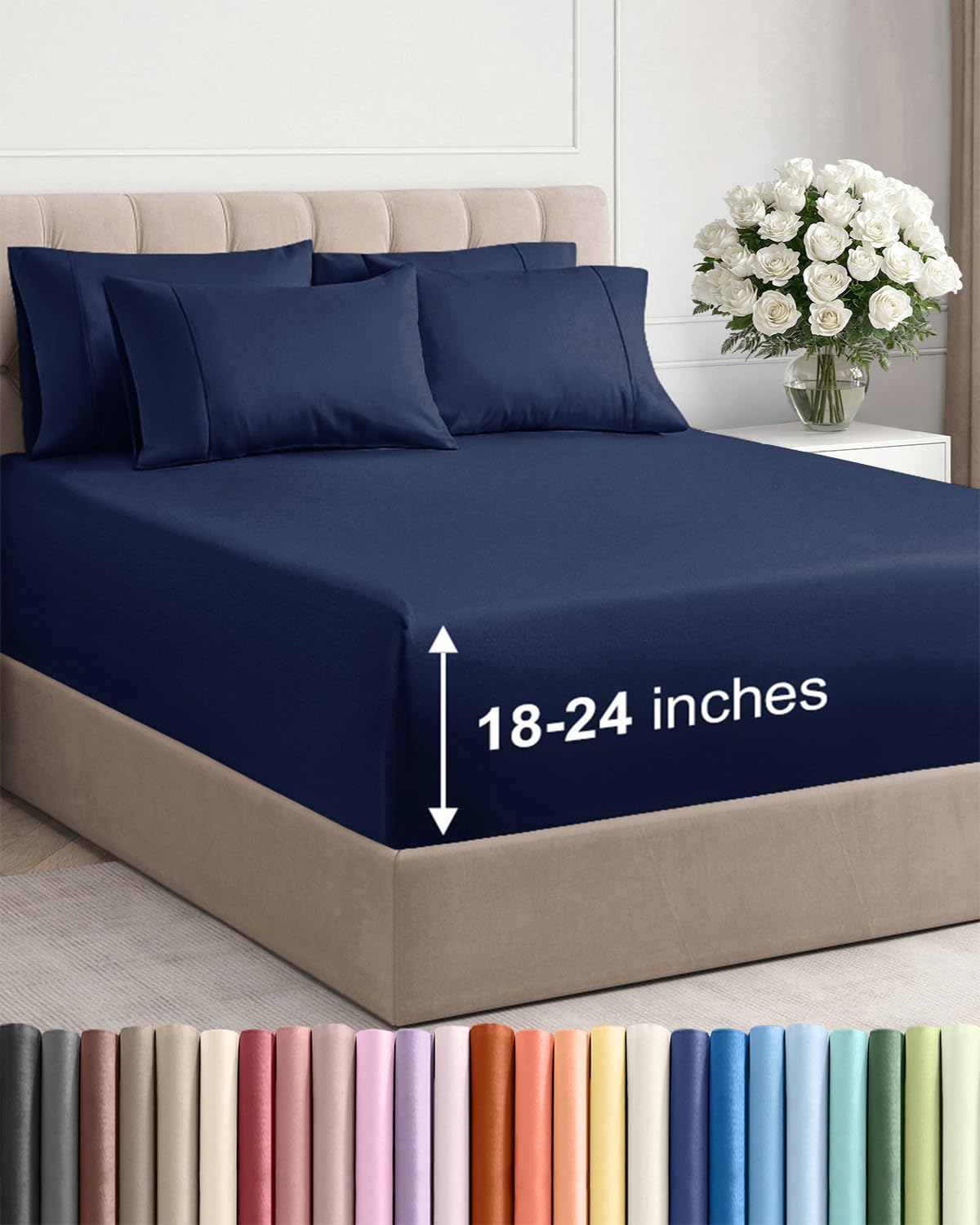 CGK Extra Deep King Sheet Set - 6pc Cooling Sheets - White