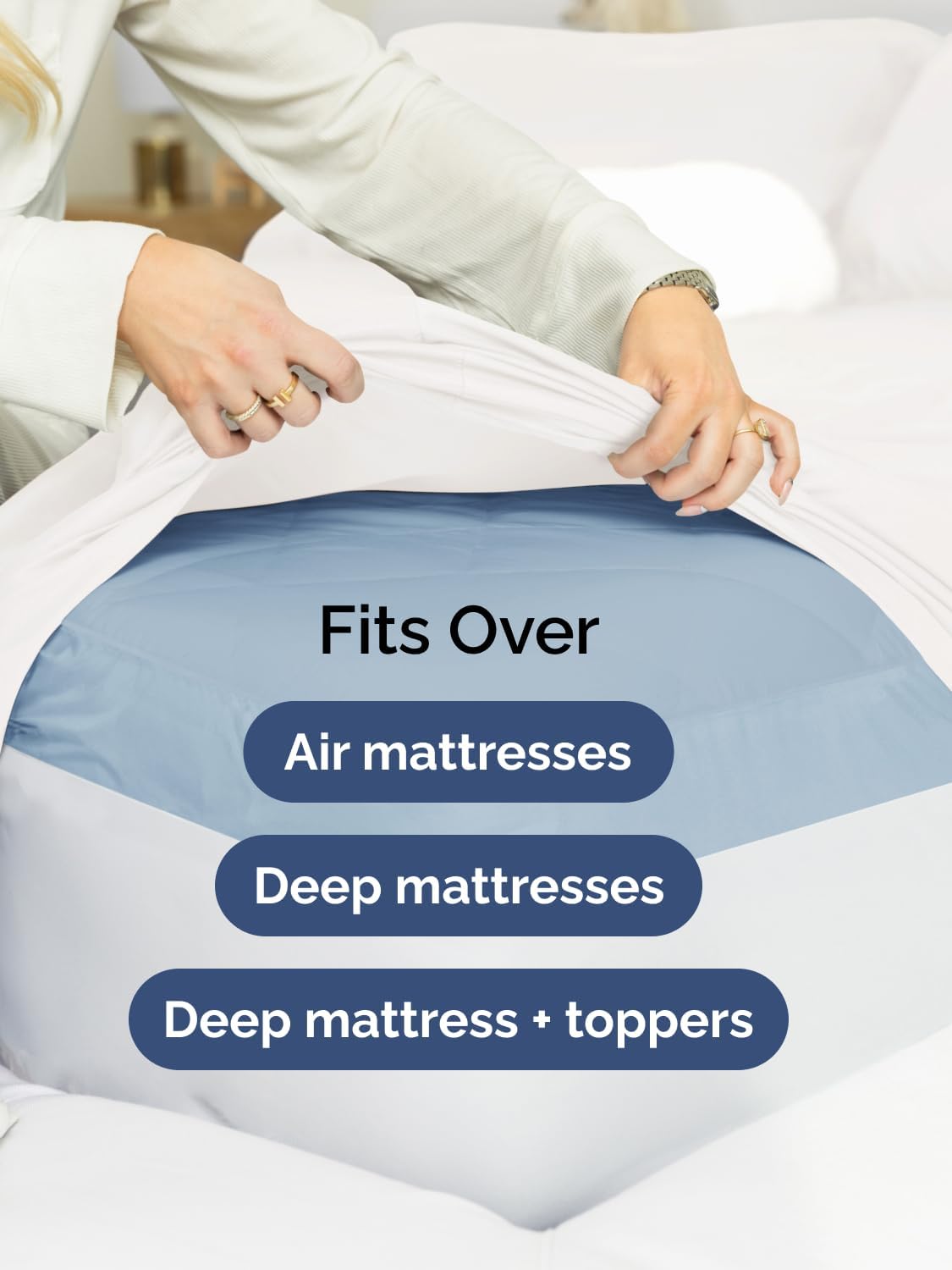 CGK Extra Deep King Sheet Set - 6pc Cooling Sheets - White
