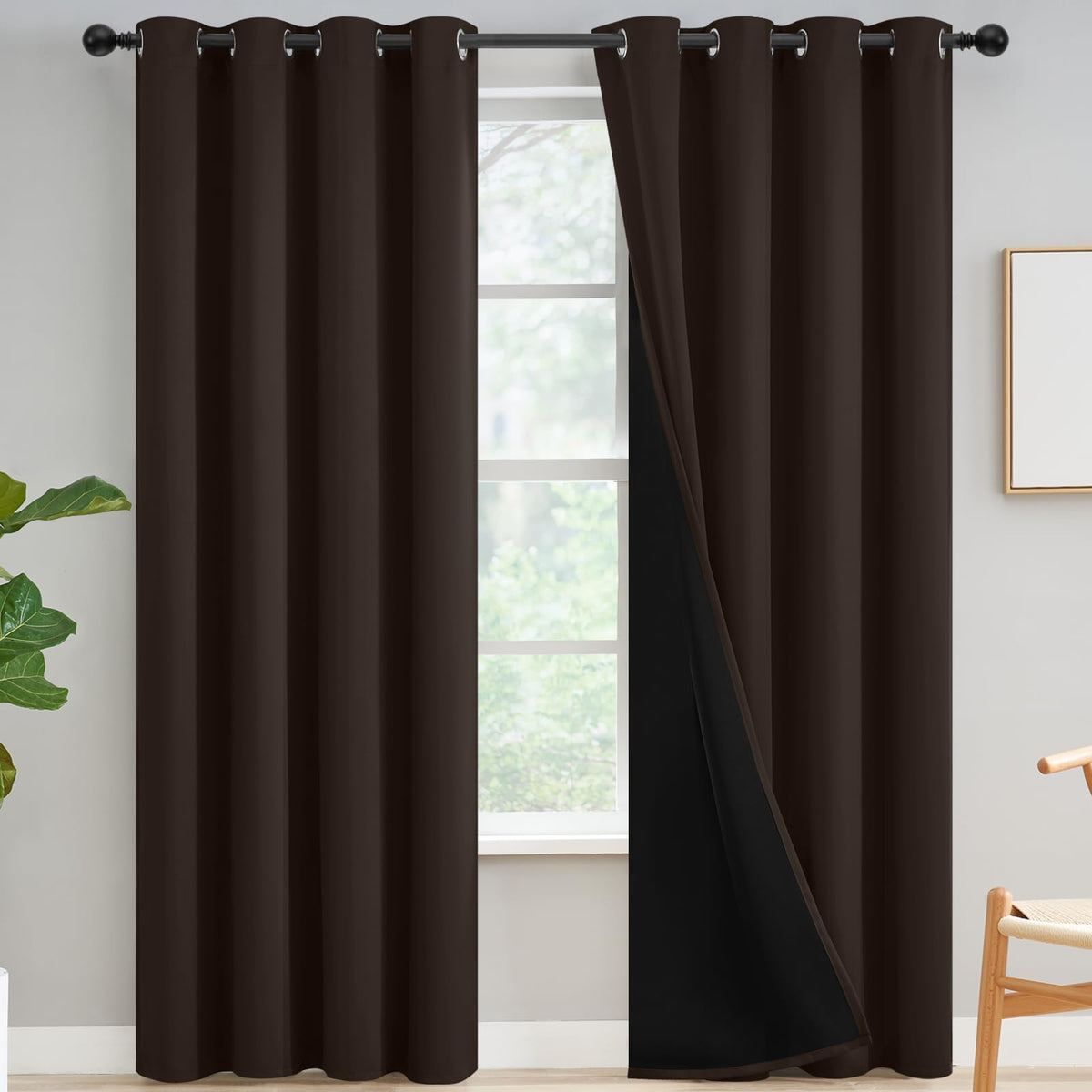 Yakamok Emerald Green Blackout Curtains 84 inches for Living Room, 52" Wide
