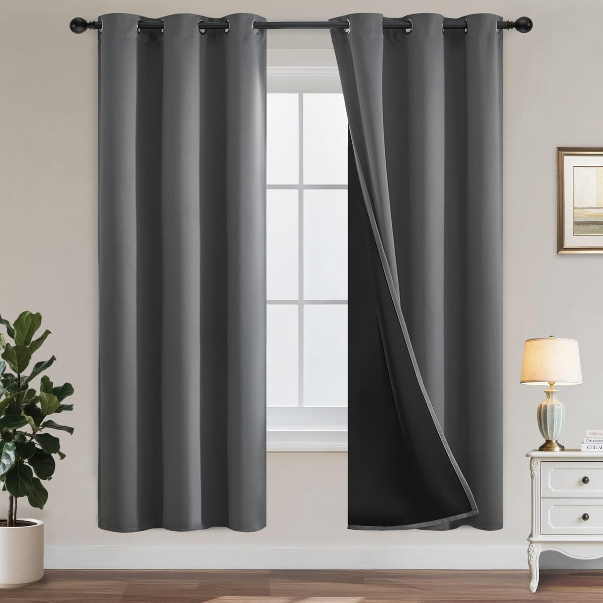 Yakamok Emerald Green Blackout Curtains 84 inches for Living Room, 52" Wide