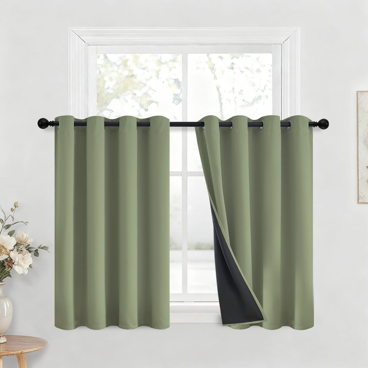 Yakamok Emerald Green Blackout Curtains 84 inches for Living Room, 52" Wide