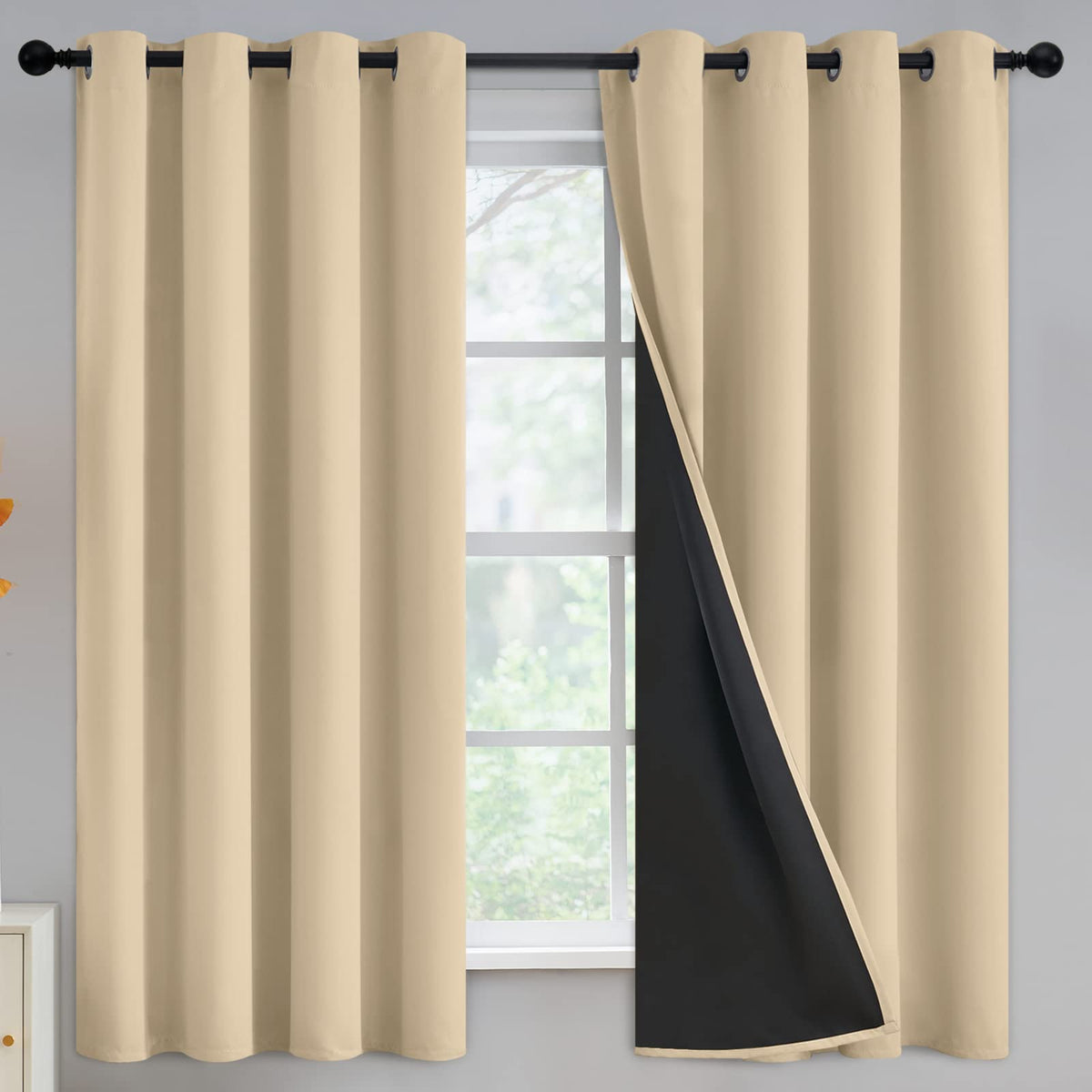 Yakamok Emerald Green Blackout Curtains 84 inches for Living Room, 52" Wide