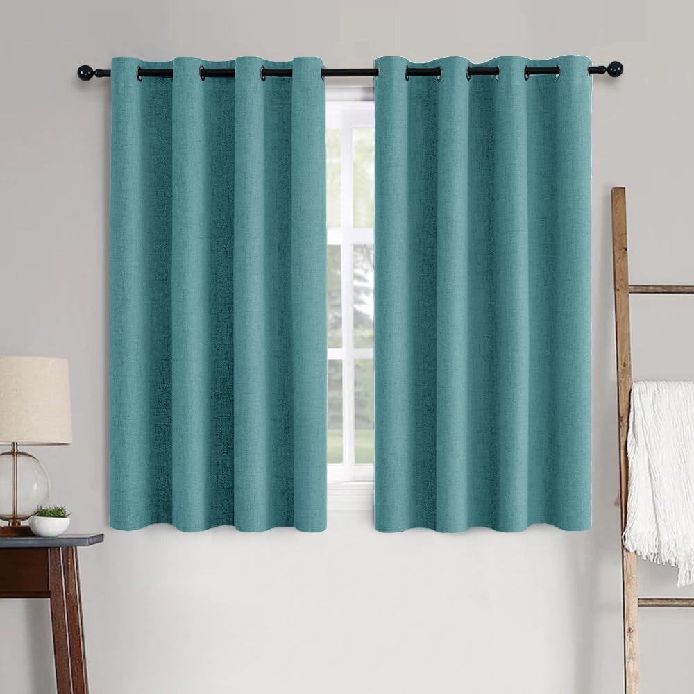 MIULEE 100% Blackout Linen Curtains for Bedroom 52x90 Inches Natural Beige