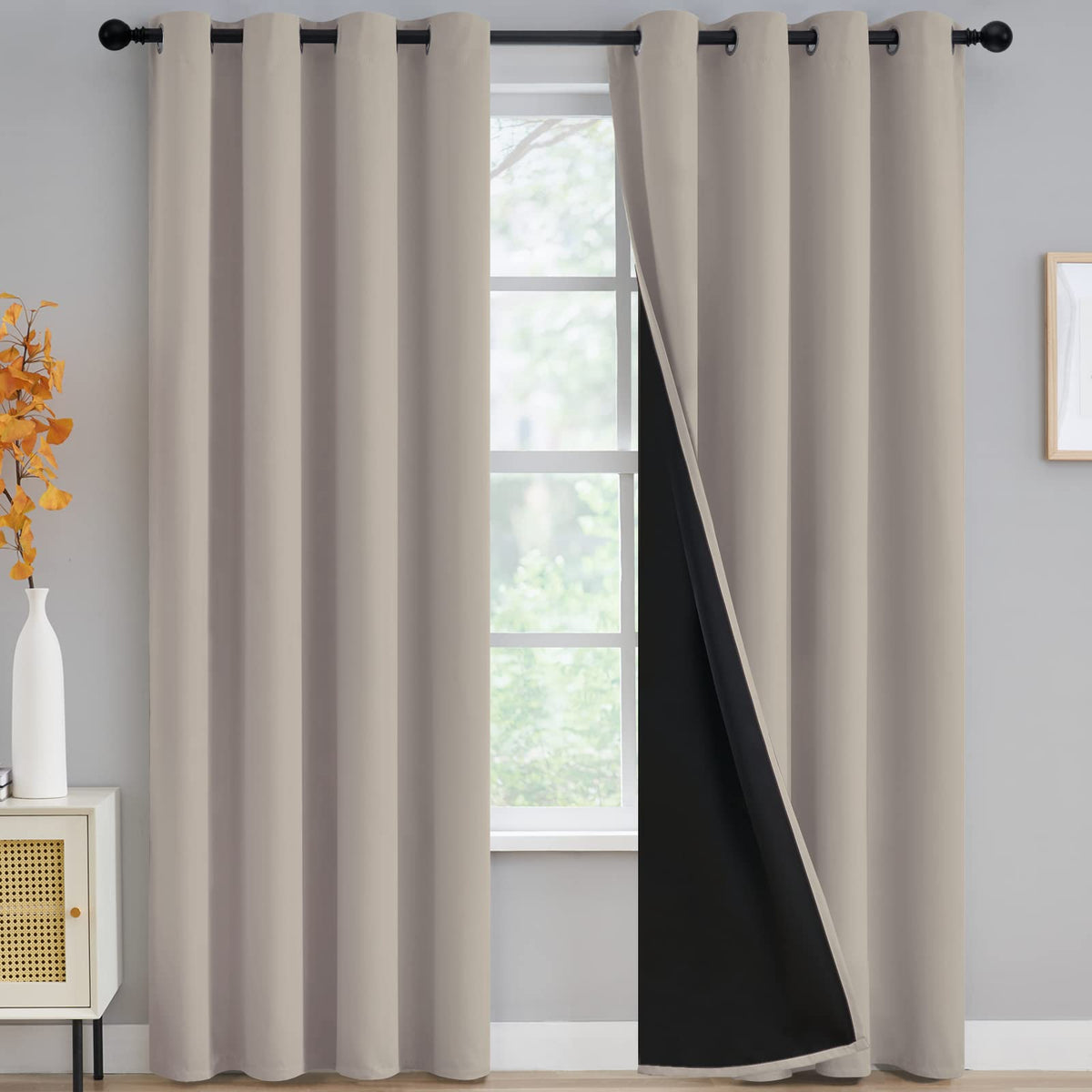 Yakamok Emerald Green Blackout Curtains 84 inches for Living Room, 52" Wide