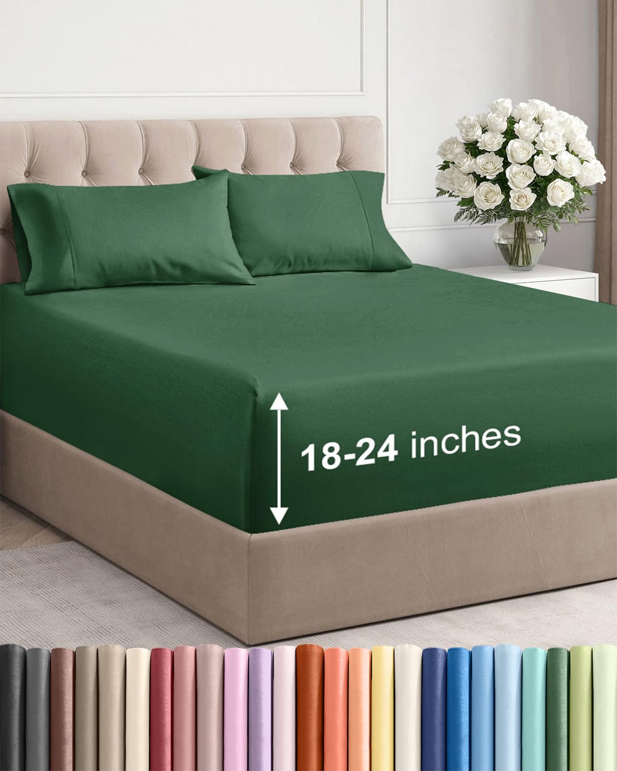 CGK Extra Deep King Sheet Set - 6pc Cooling Sheets - White