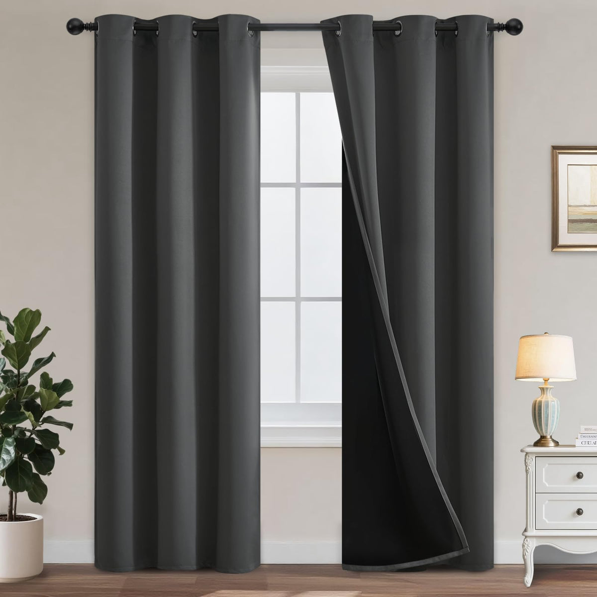 Yakamok Emerald Green Blackout Curtains 84 inches for Living Room, 52" Wide