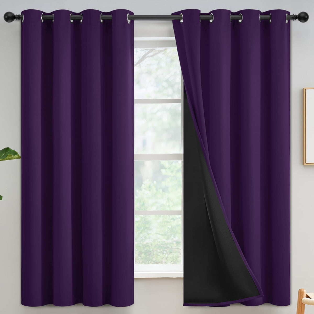 Yakamok Emerald Green Blackout Curtains 84 inches for Living Room, 52" Wide