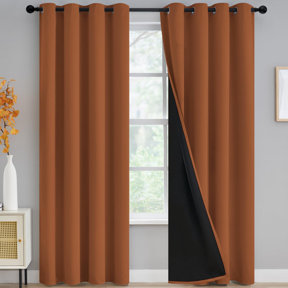 Yakamok Emerald Green Blackout Curtains 84 inches for Living Room, 52" Wide