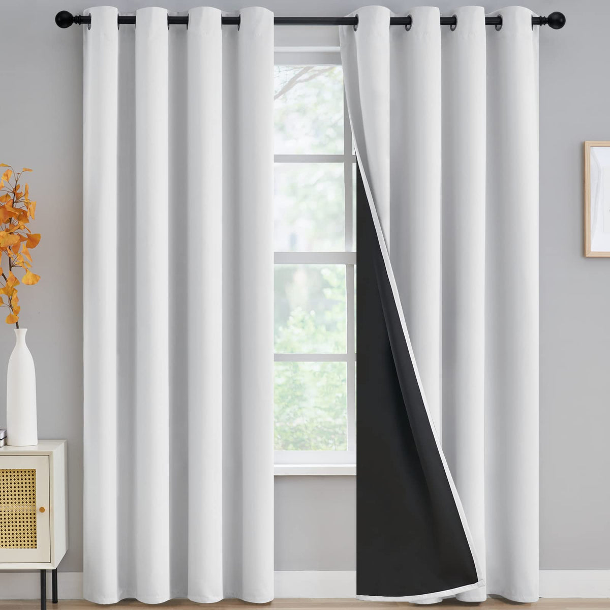 Yakamok Emerald Green Blackout Curtains 84 inches for Living Room, 52" Wide