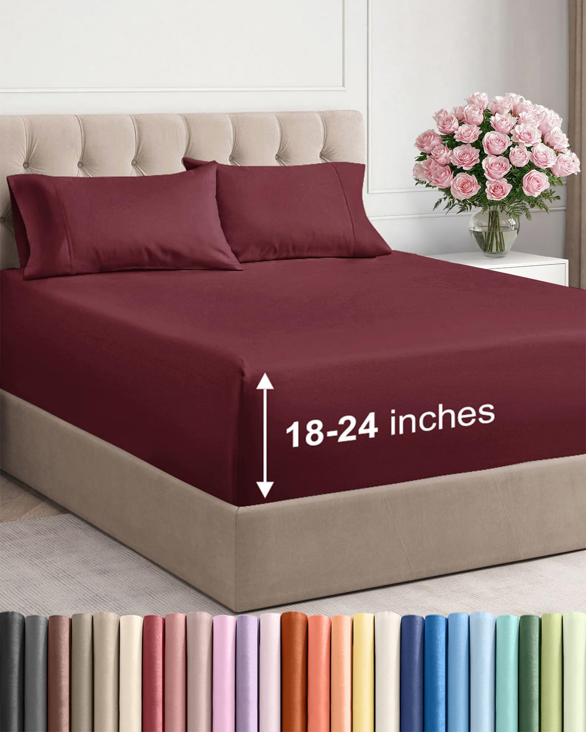 CGK Extra Deep King Sheet Set - 6pc Cooling Sheets - White