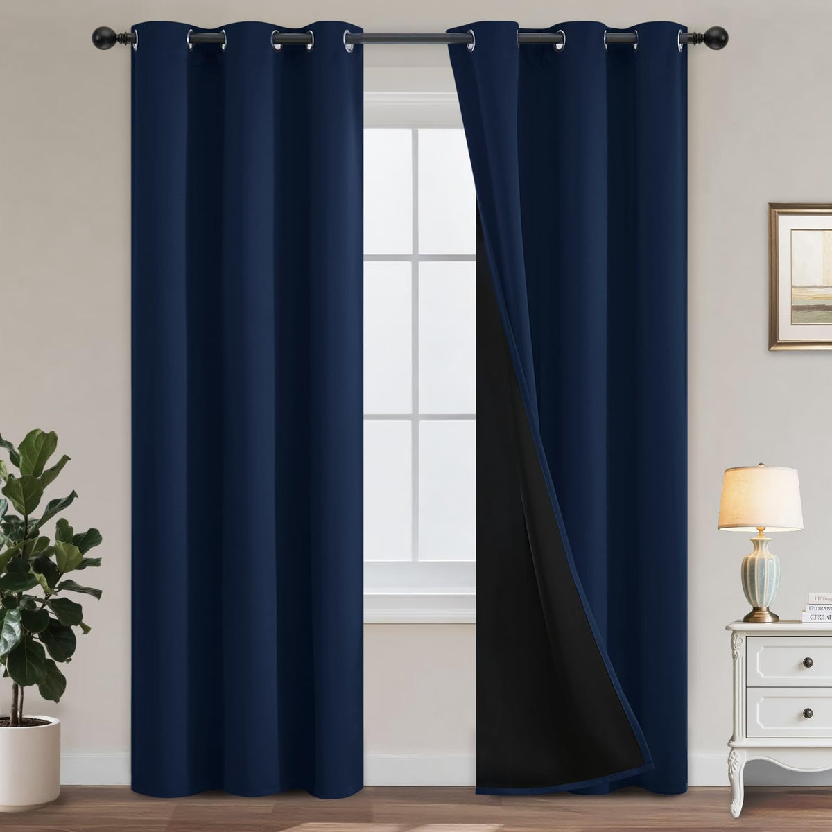 Yakamok Emerald Green Blackout Curtains 84 inches for Living Room, 52" Wide