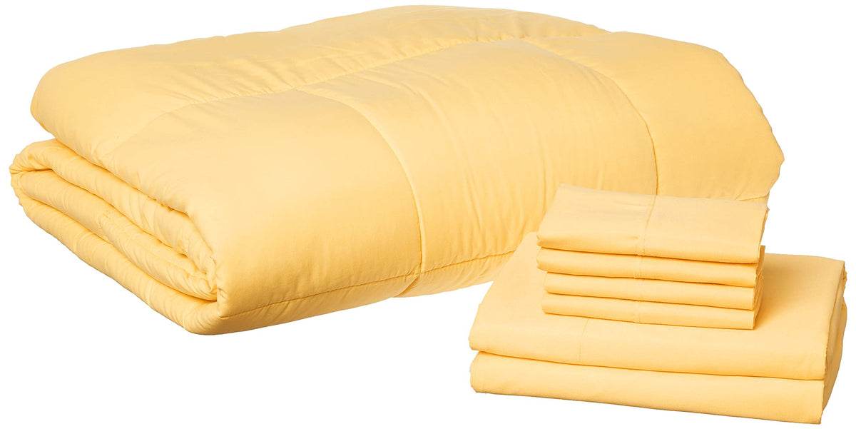 Full Size Comforter Set with Sheets - 7-Piece Bedding Collection - 1 Comforter, 1 Fitted Sheet, 1 Flat, 4 Pillowcases - Deep Pocket - Soft & Breathable Premium Quality - Ideal for All Seasons, Gray