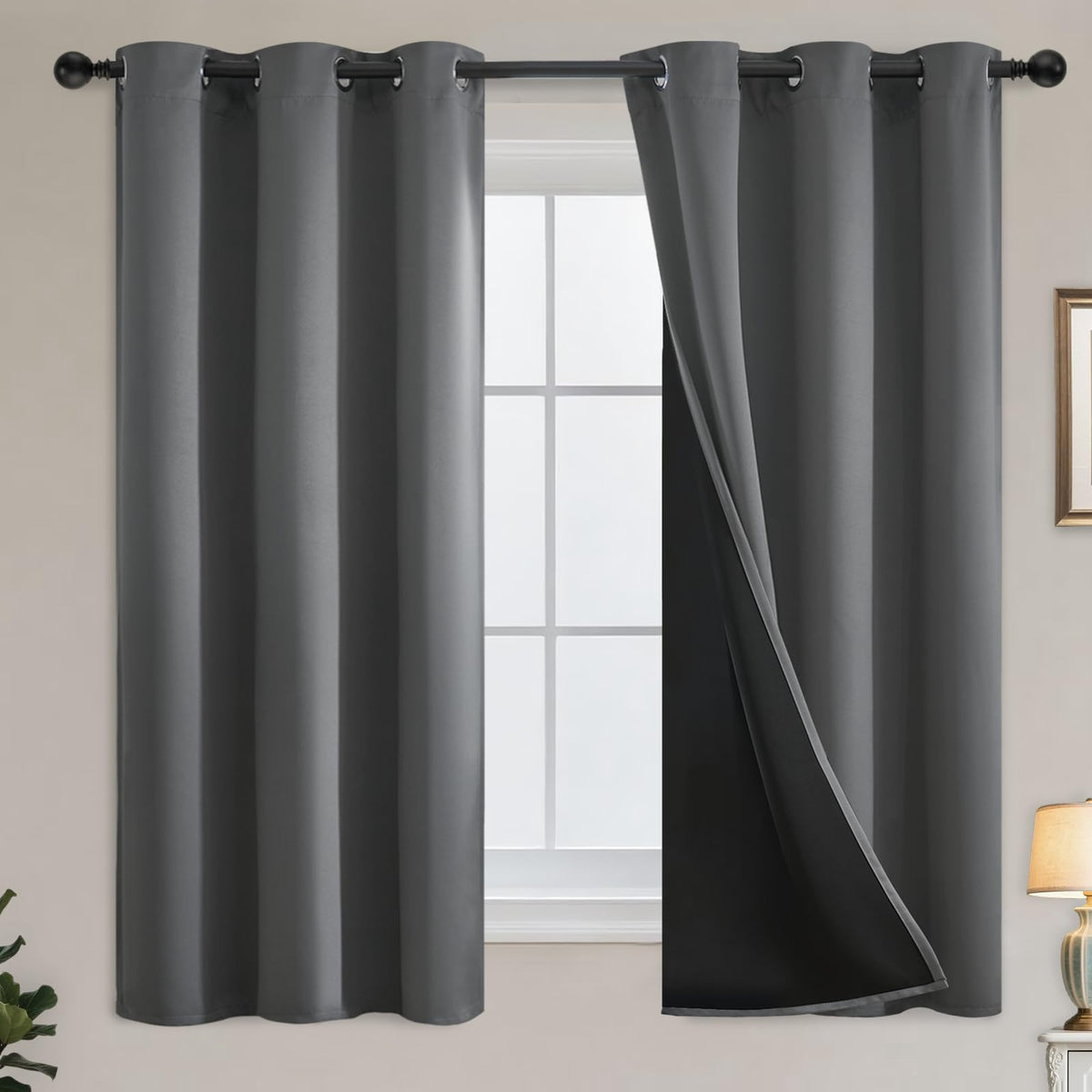 Yakamok Emerald Green Blackout Curtains 84 inches for Living Room, 52" Wide