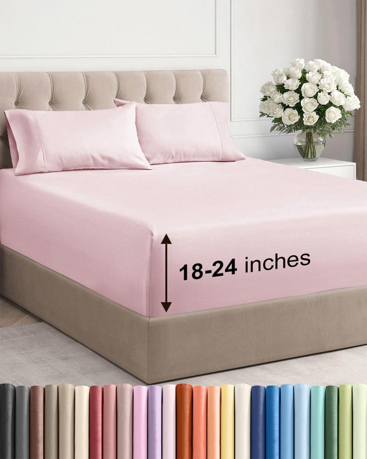 CGK Extra Deep King Sheet Set - 6pc Cooling Sheets - White