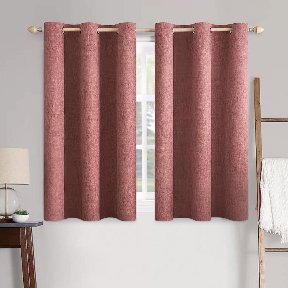 MIULEE 100% Blackout Linen Curtains for Bedroom 52x90 Inches Natural Beige
