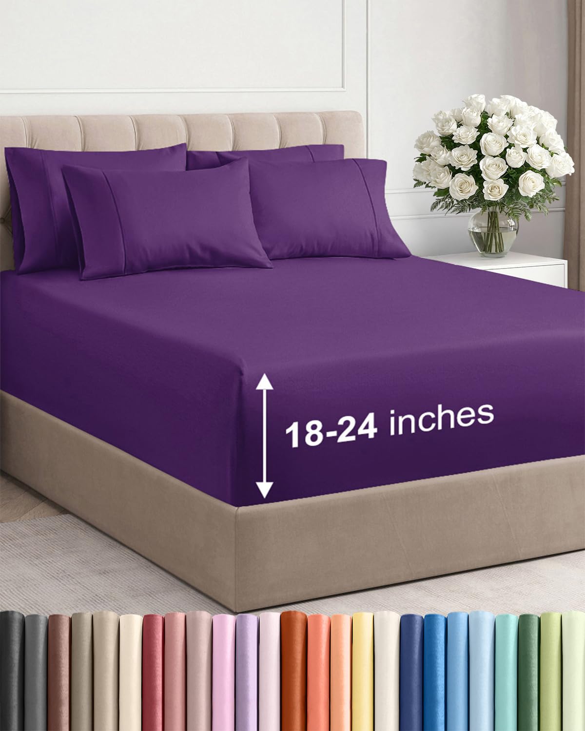 CGK Extra Deep King Sheet Set - 6pc Cooling Sheets - White