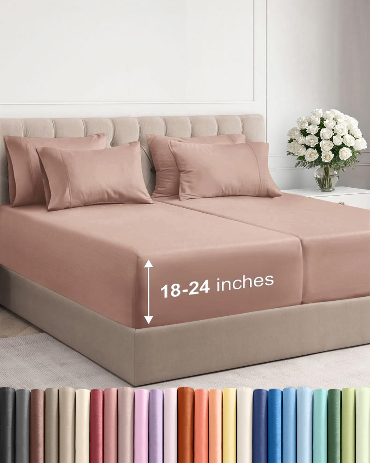 CGK Extra Deep King Sheet Set - 6pc Cooling Sheets - White