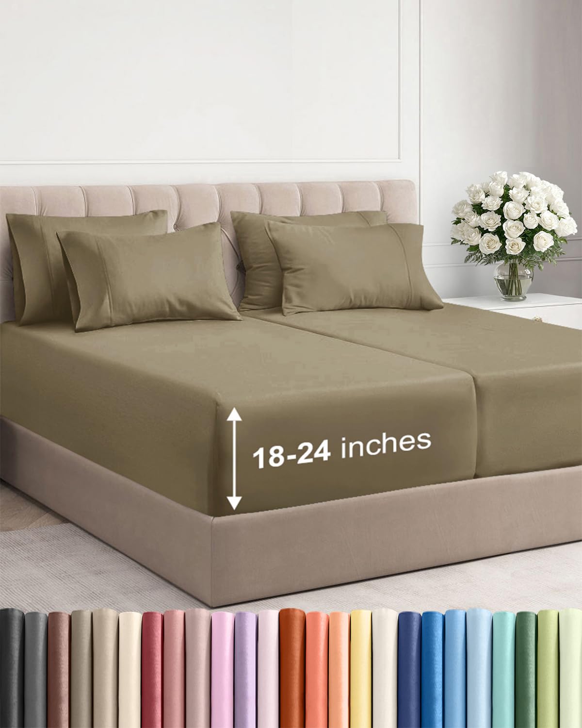 CGK Extra Deep King Sheet Set - 6pc Cooling Sheets - White