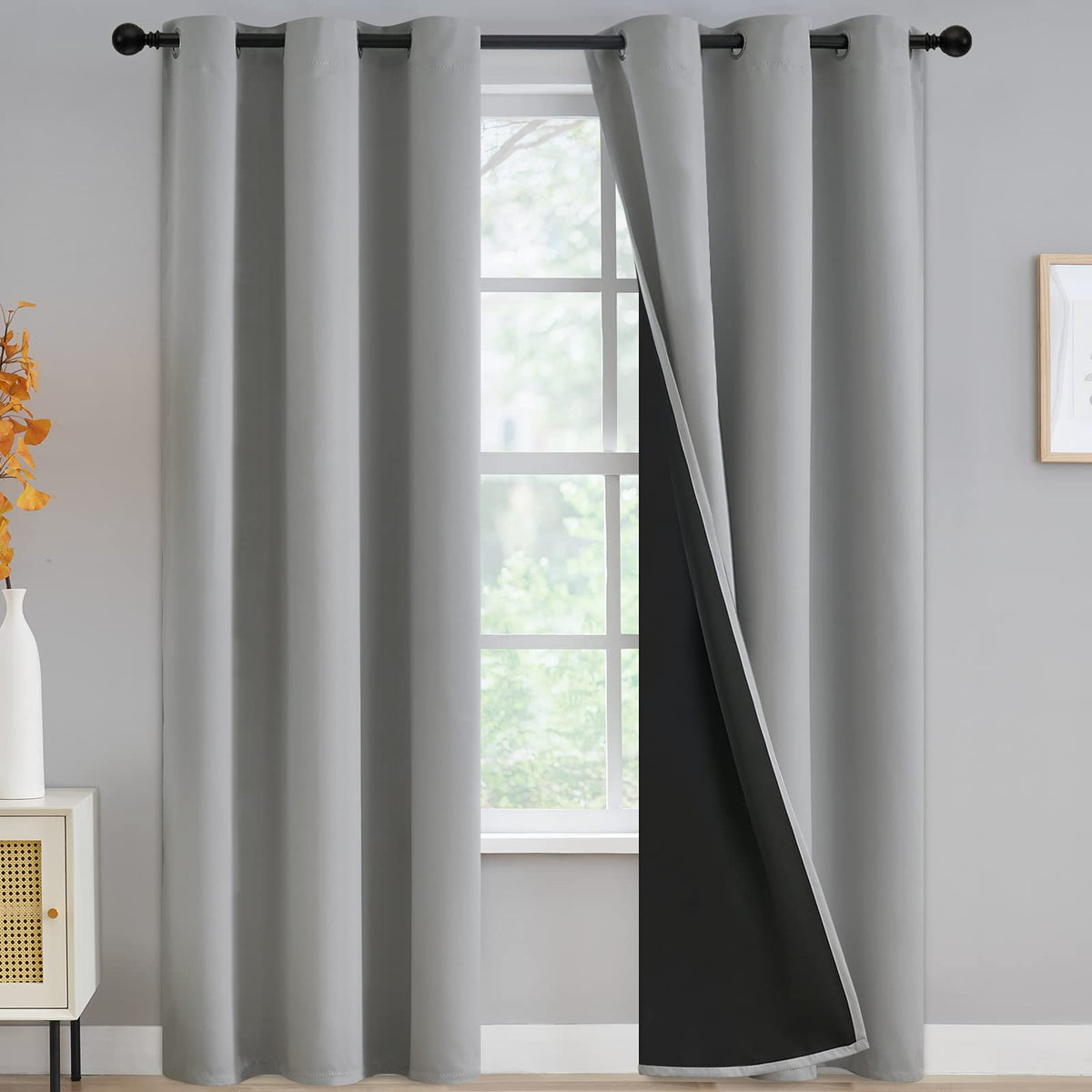 Yakamok Emerald Green Blackout Curtains 84 inches for Living Room, 52" Wide
