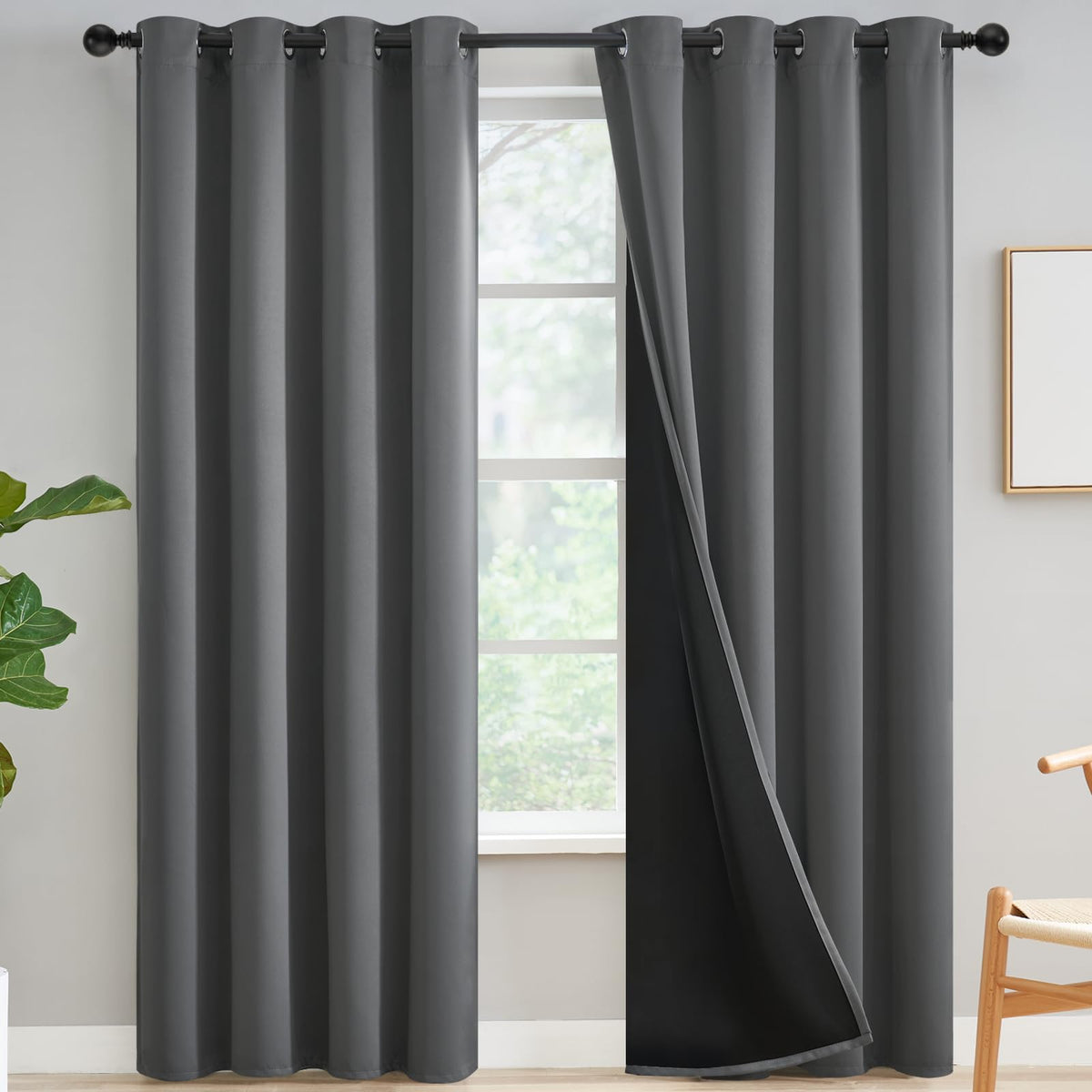 Yakamok Emerald Green Blackout Curtains 84 inches for Living Room, 52" Wide