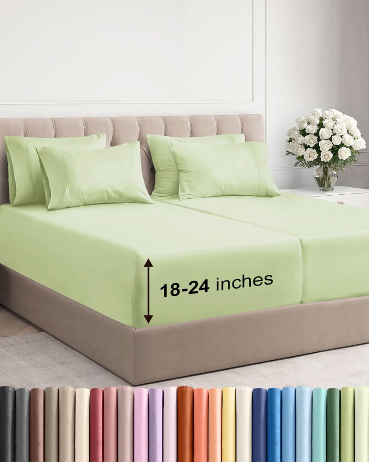 CGK Extra Deep King Sheet Set - 6pc Cooling Sheets - White