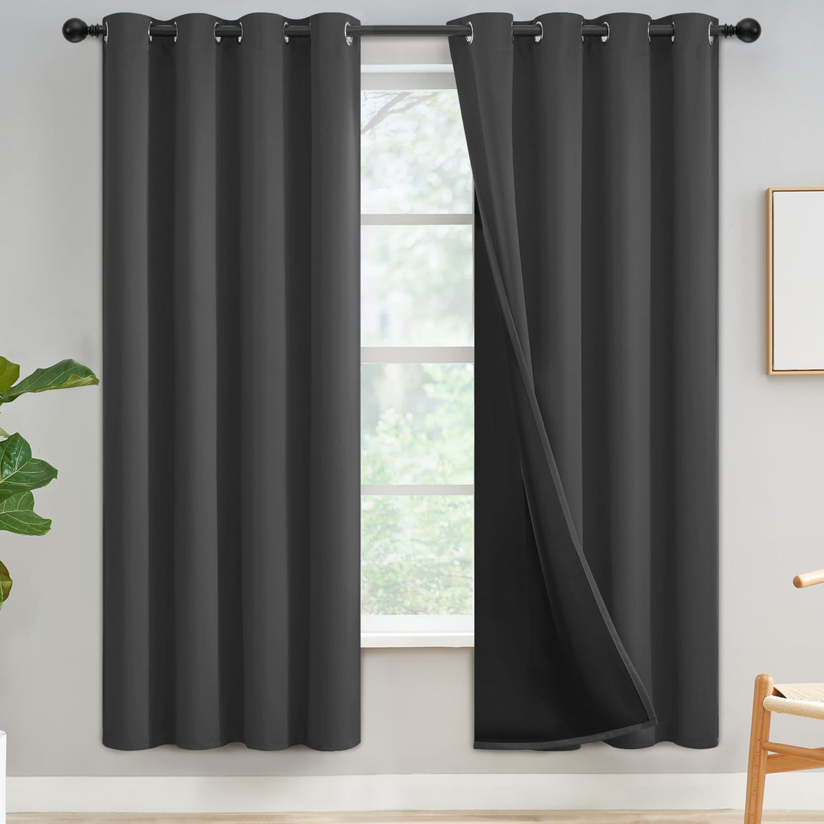 Yakamok Emerald Green Blackout Curtains 84 inches for Living Room, 52" Wide