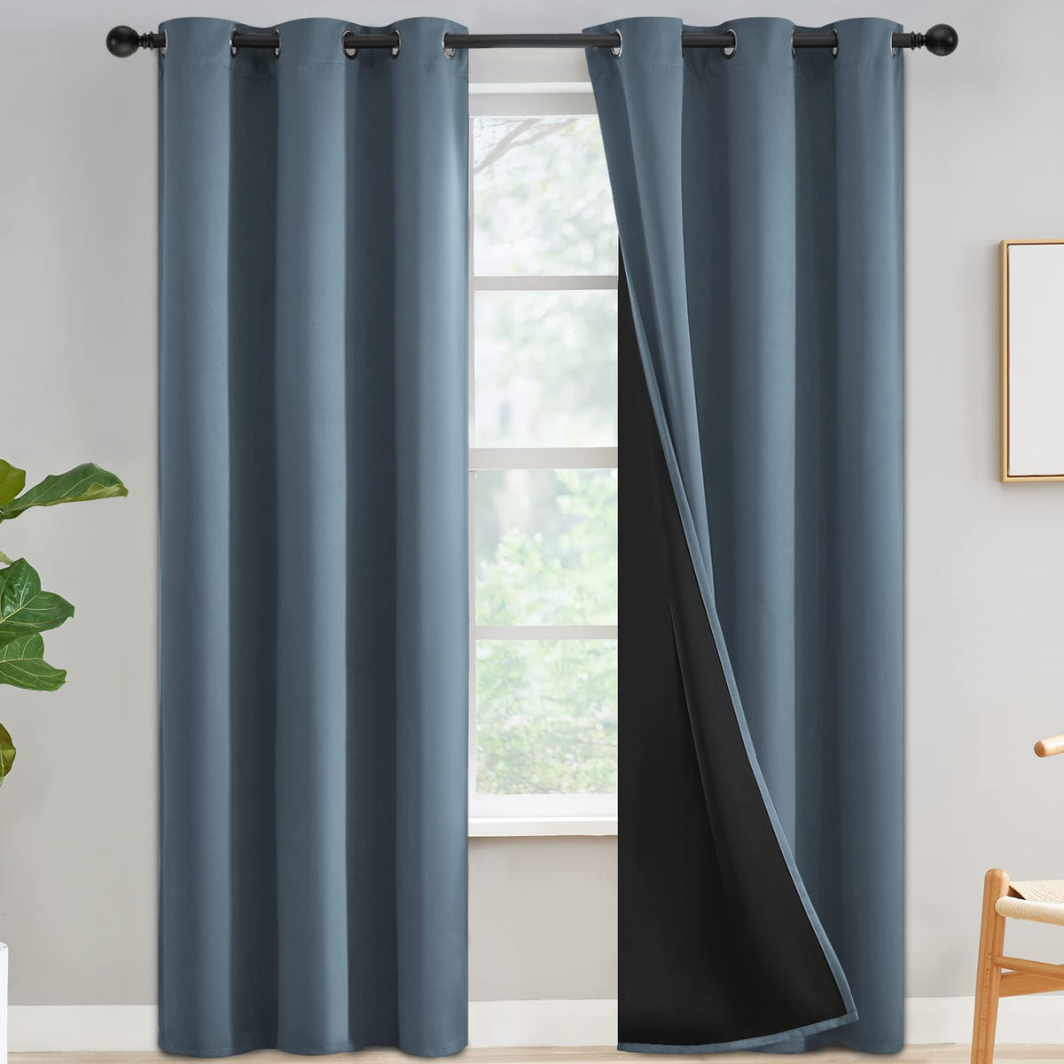 Yakamok Emerald Green Blackout Curtains 84 inches for Living Room, 52" Wide
