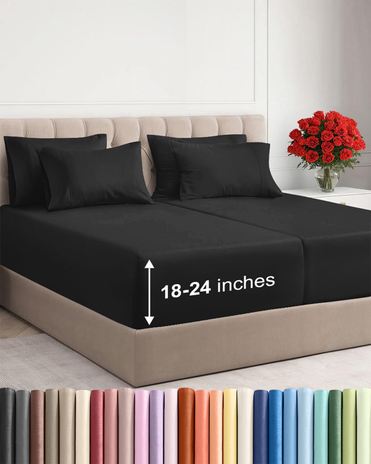 CGK Extra Deep King Sheet Set - 6pc Cooling Sheets - White
