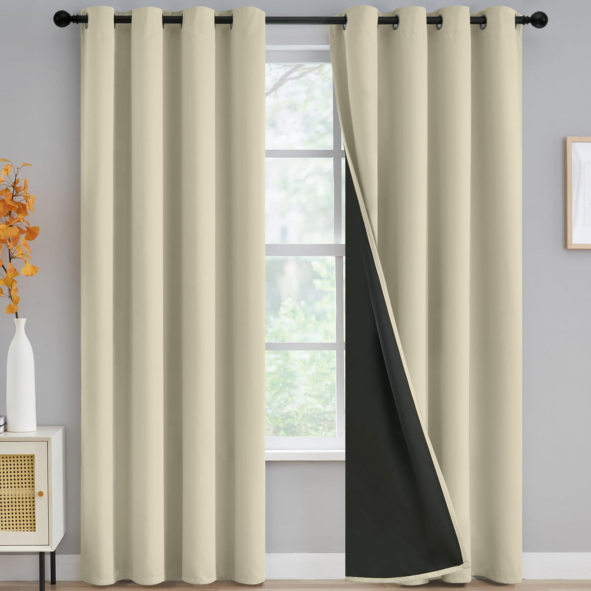 Yakamok Emerald Green Blackout Curtains 84 inches for Living Room, 52" Wide