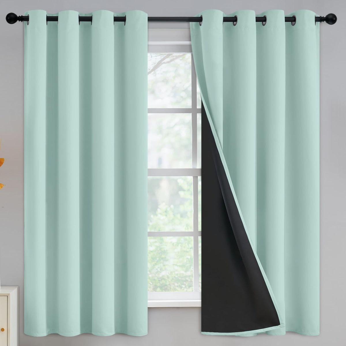 Yakamok Emerald Green Blackout Curtains 84 inches for Living Room, 52" Wide