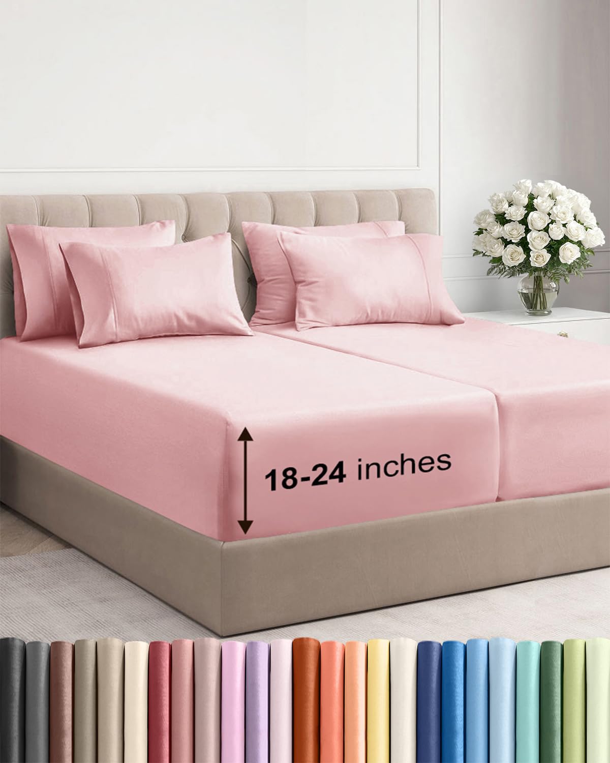 CGK Extra Deep King Sheet Set - 6pc Cooling Sheets - White