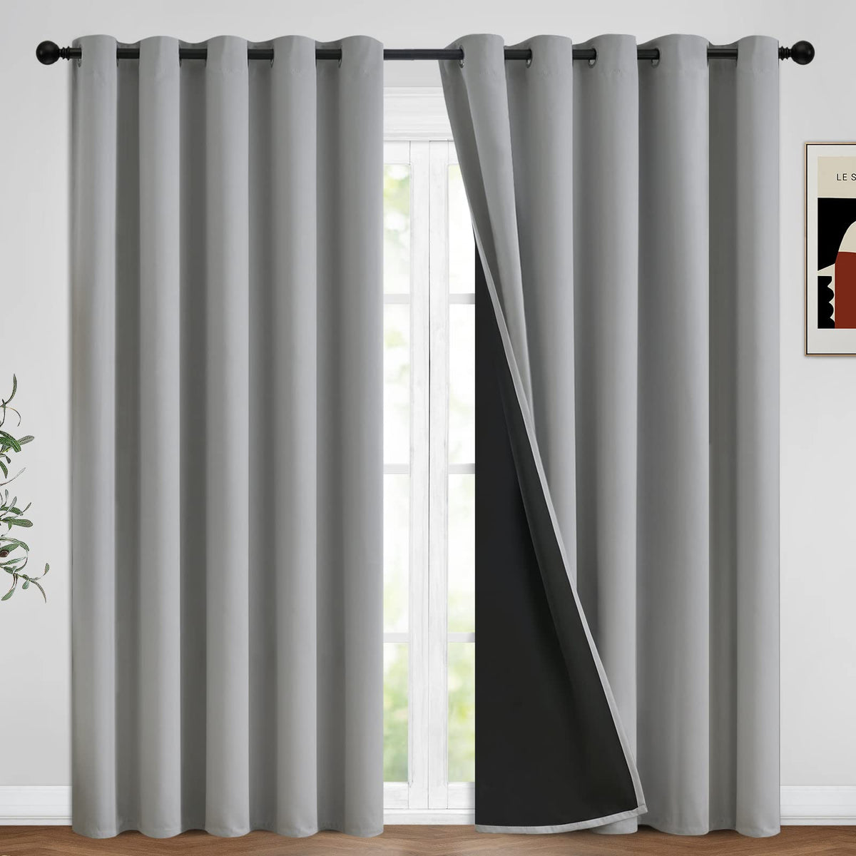Yakamok Emerald Green Blackout Curtains 84 inches for Living Room, 52" Wide