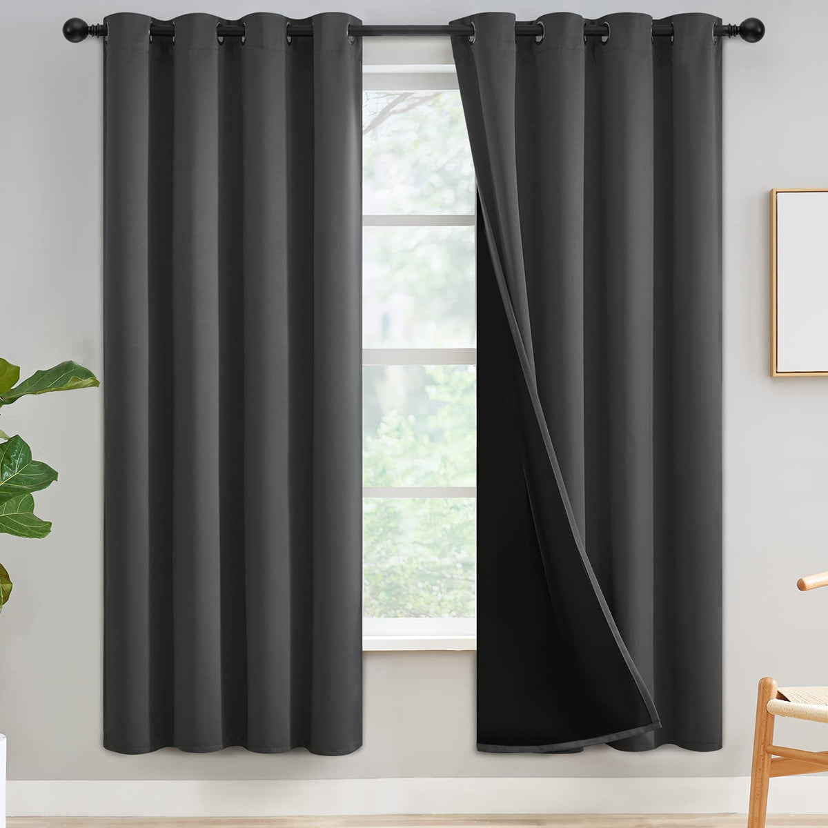 Yakamok Emerald Green Blackout Curtains 84 inches for Living Room, 52" Wide