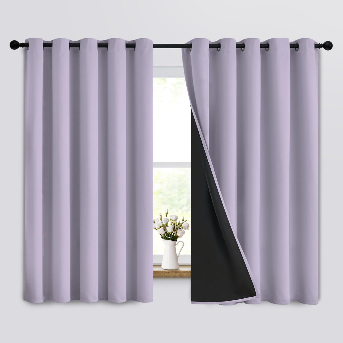 Yakamok Emerald Green Blackout Curtains 84 inches for Living Room, 52" Wide