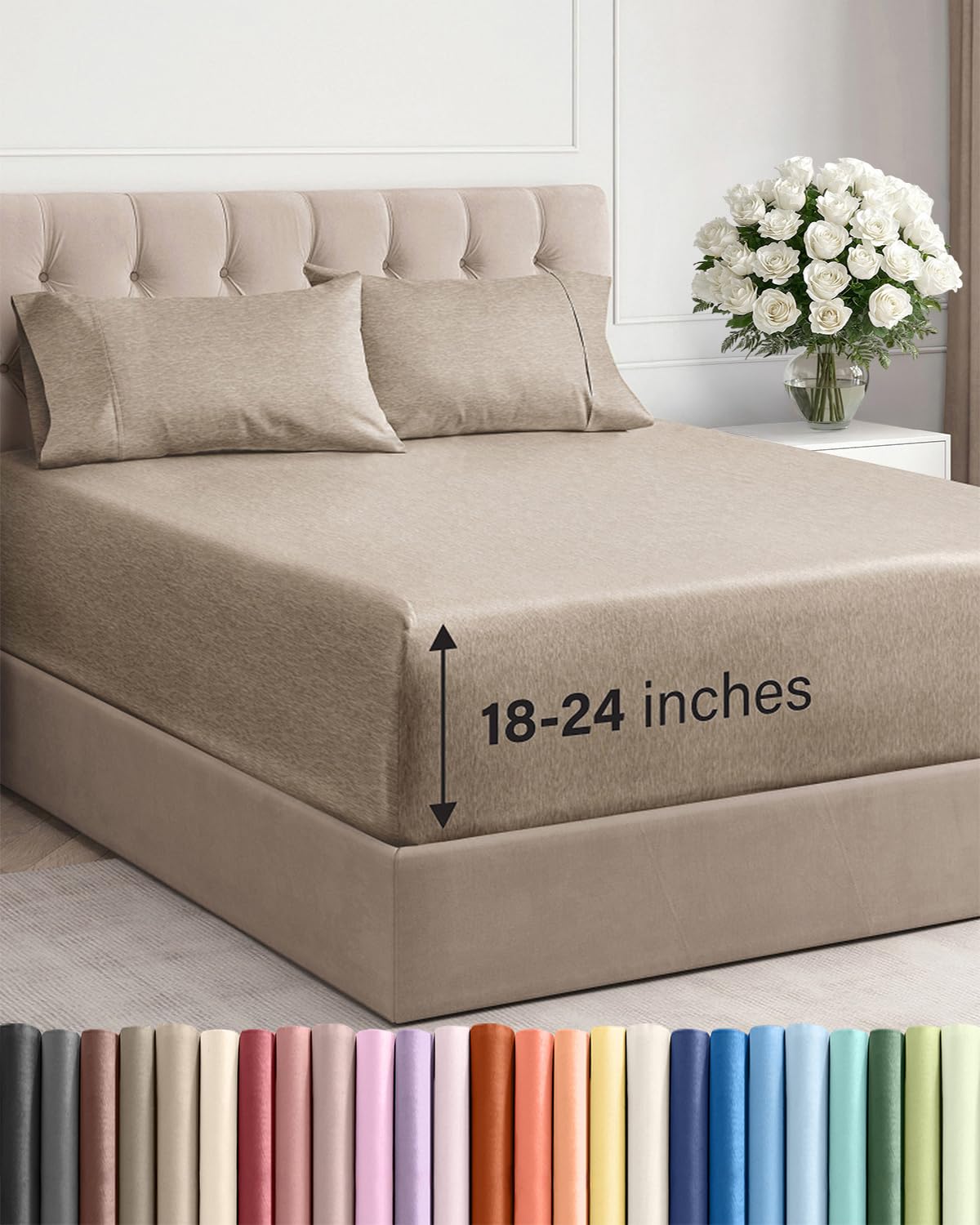 CGK Extra Deep King Sheet Set - 6pc Cooling Sheets - White