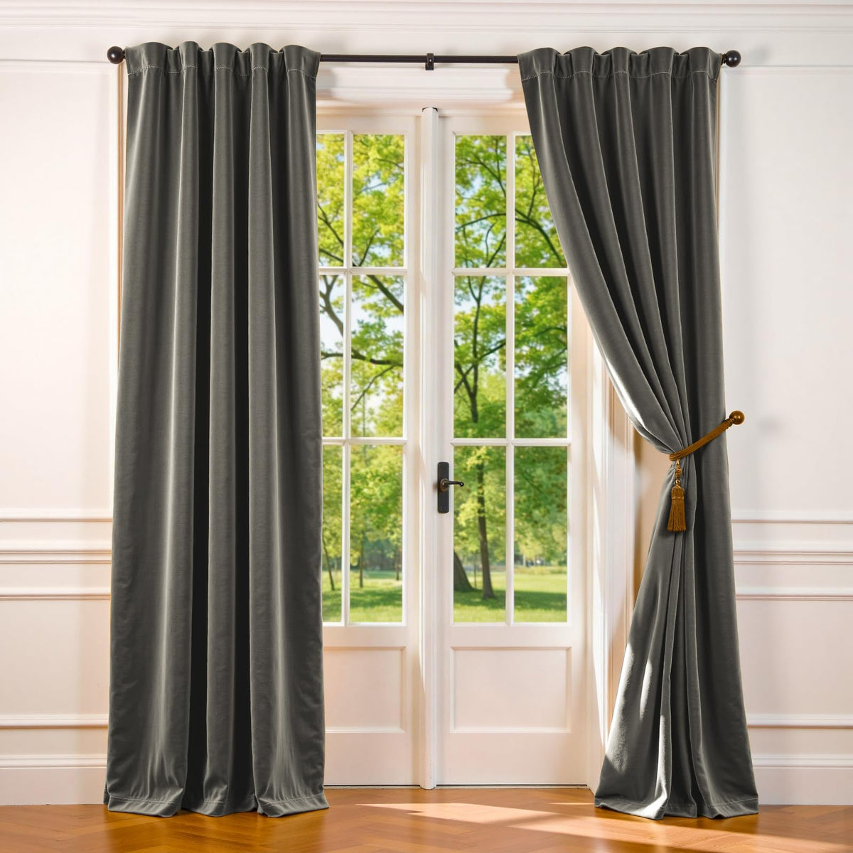 Lazzzy Blackout Curtains Thermal Insulated Curtains Room Window Drapes Super Soft Luxury Curtains for Living Room Bedroom Rod Pocket 2 Panels, 96 Inch Lined | Beige