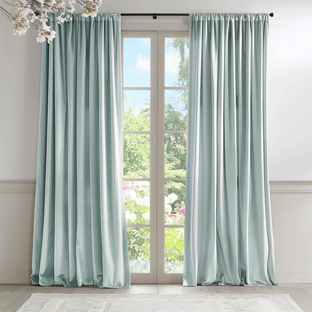 Lazzzy Blackout Curtains Thermal Insulated Curtains Room Window Drapes Super Soft Luxury Curtains for Living Room Bedroom Rod Pocket 2 Panels, 96 Inch Lined | Beige