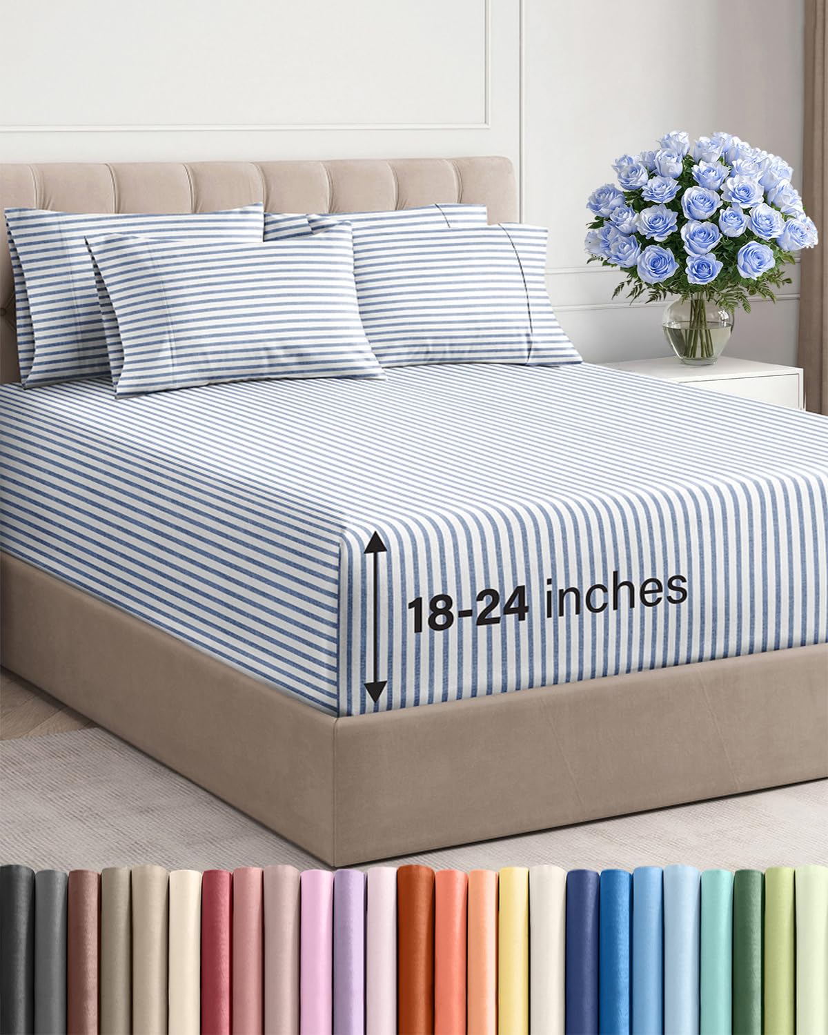 CGK Extra Deep King Sheet Set - 6pc Cooling Sheets - White