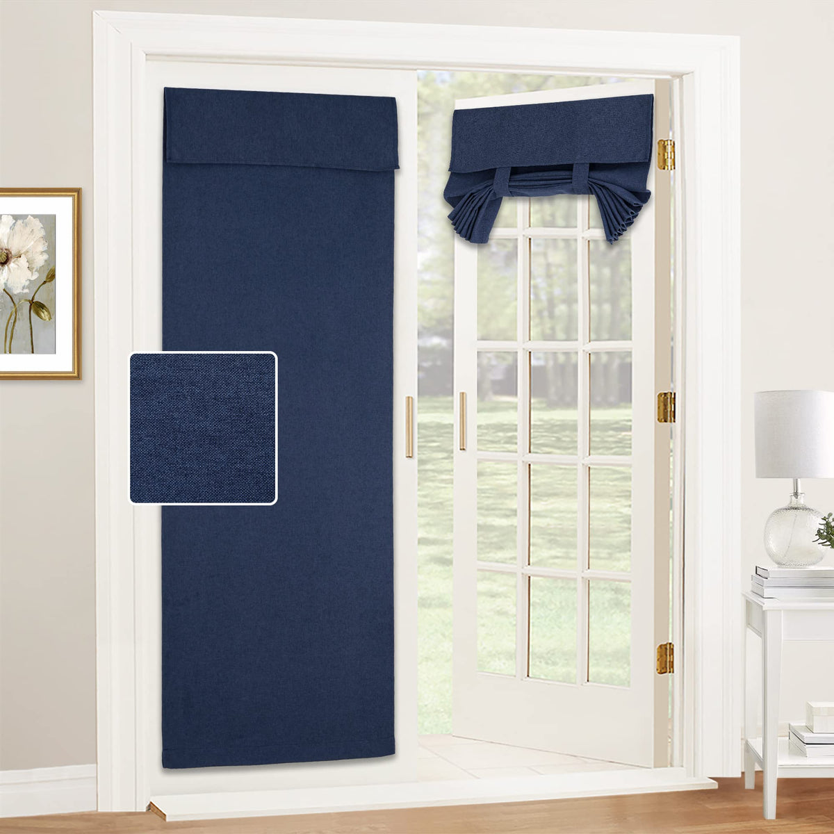 RYB HOME Tricia Room Darkening Curtains for French Door,Door Curtain Blinds