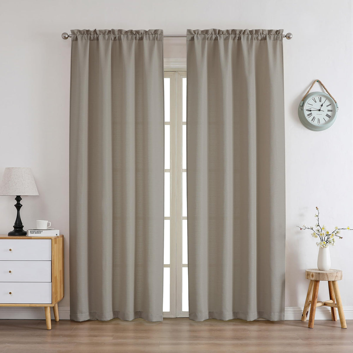 Chyhomenyc 2 Panels White Kitchen Curtains 36 Inch Length Tier Curtain