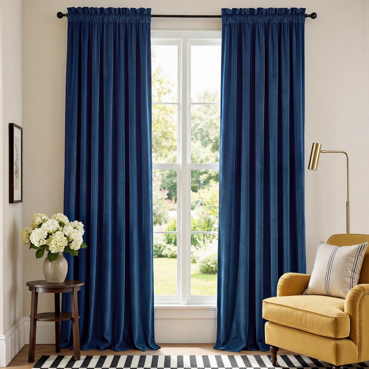 Lazzzy Blackout Curtains Thermal Insulated Curtains Room Window Drapes Super Soft Luxury Curtains for Living Room Bedroom Rod Pocket 2 Panels, 96 Inch Lined | Beige