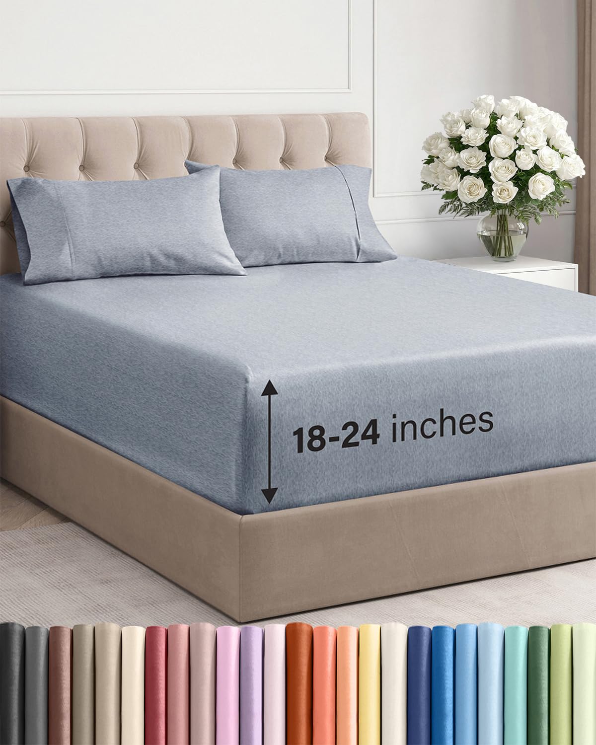 CGK Extra Deep King Sheet Set - 6pc Cooling Sheets - White